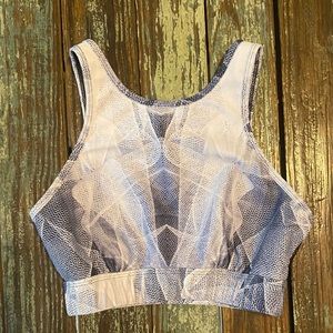 Halter top sports bra with mesh back